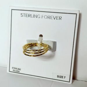 NEW Sterling Forever Gold Ring (Size: 7)